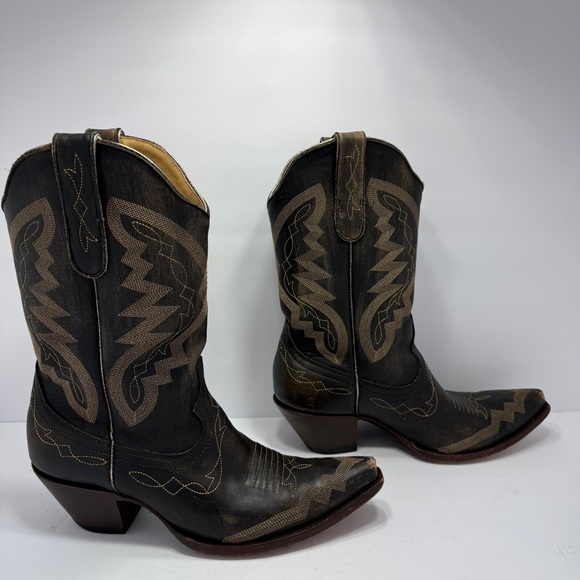 Yippee Ki Yay Old Gringo Boots Leather Black/brownStitching...
